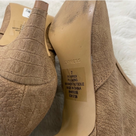 Express Pointed Toe Ankle Boots Tan Size 7 - Picture 6 of 7